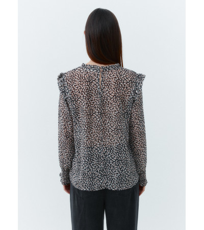 BLUSA ESTAMPADA VOLANTE