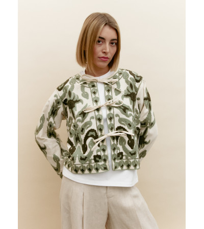 CHAQUETA FLORES BORDADAS