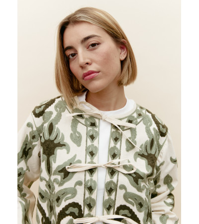 CHAQUETA FLORES BORDADAS