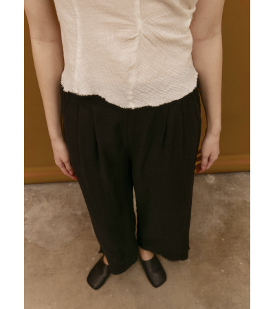 PANTALÓN LINO BAJO DESFLECADO