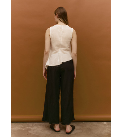 PANTALÓN LINO BAJO DESFLECADO