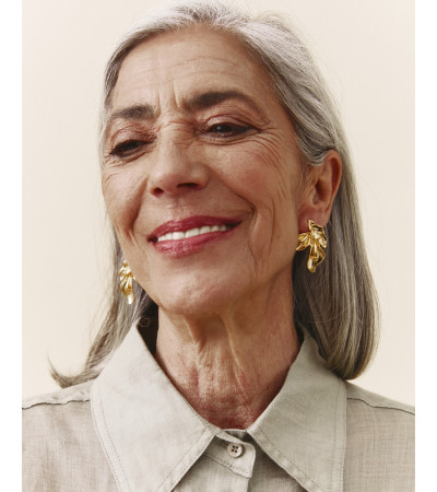 PENDIENTES HOJAS  DORADOS