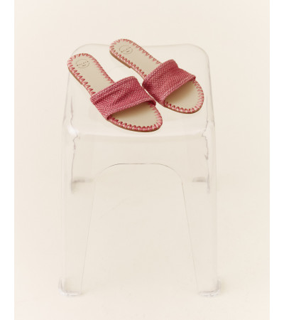 SANDALIAS PLANA EFECTO RAFIA