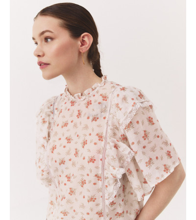 BLUSA MANGA CORTA FLORES