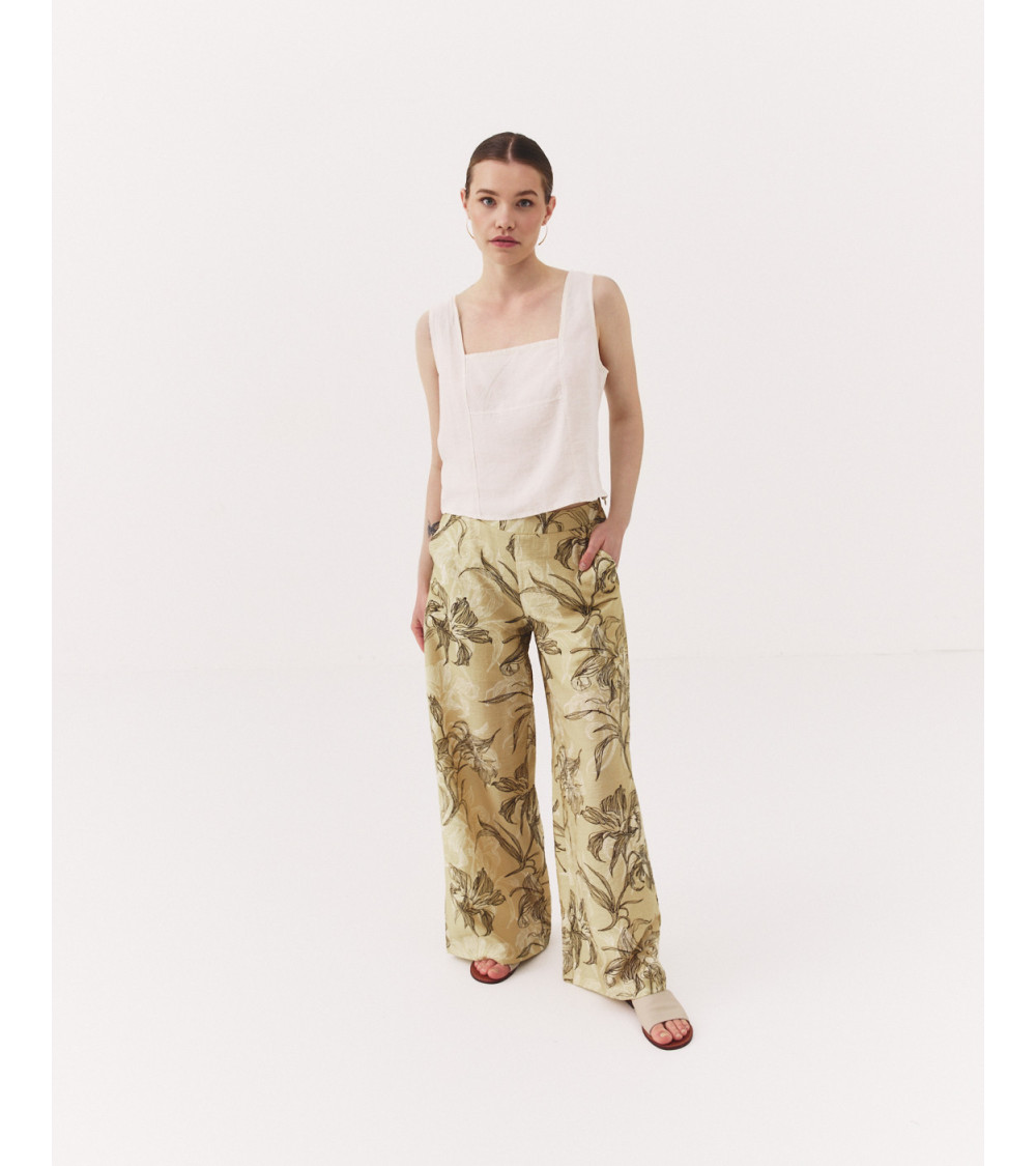 PANTALÓN PATA ANCHA FLORES