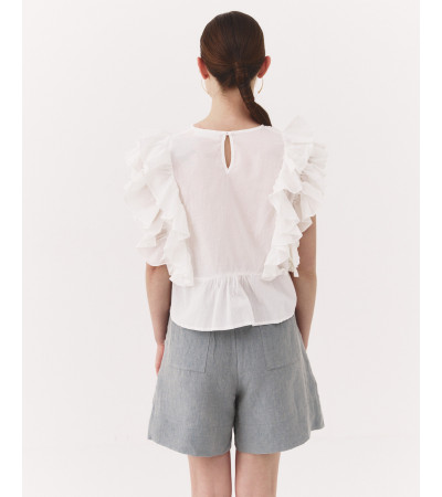 BLUSA ALGODÓN VOLANTES