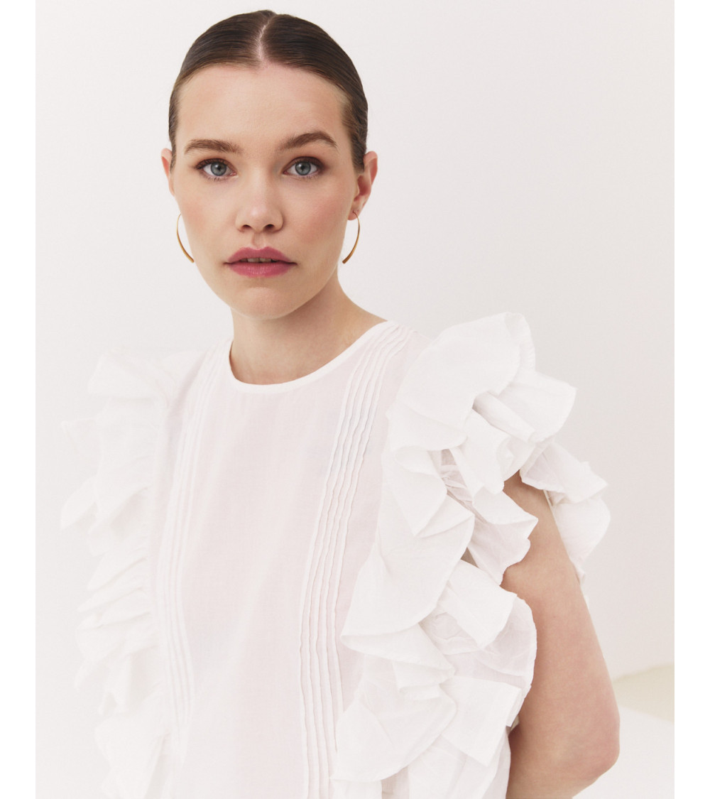 BLUSA ALGODÓN VOLANTES
