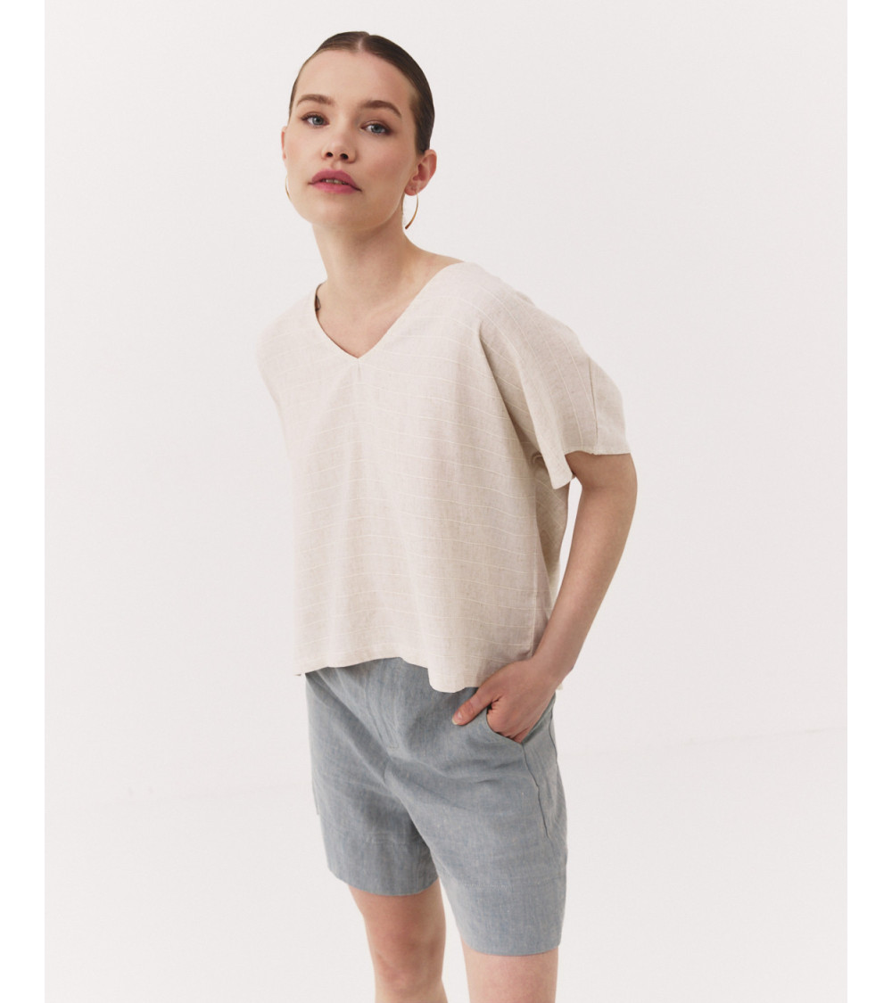 BLUSA MANGA CORTA LINO