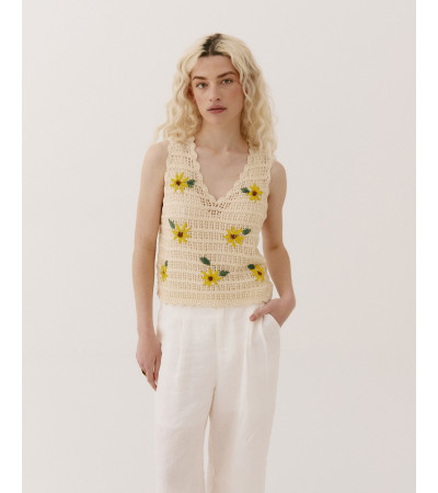 TOP CROCHET GIRASOLES