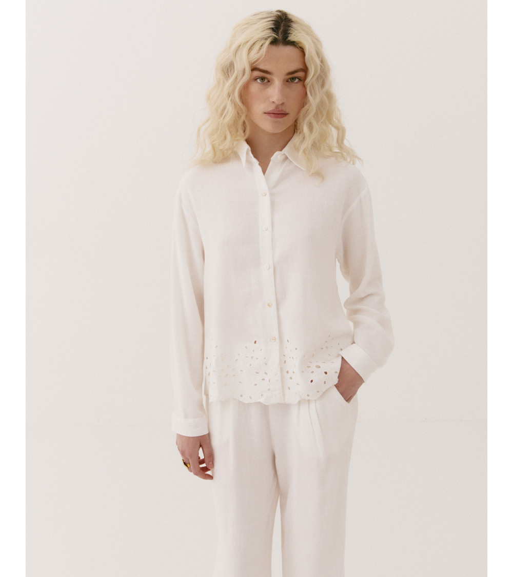 CAMISA LINO PERFORADOS
