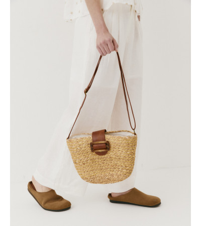 BOLSO RAFIA DETALLES DORADOS