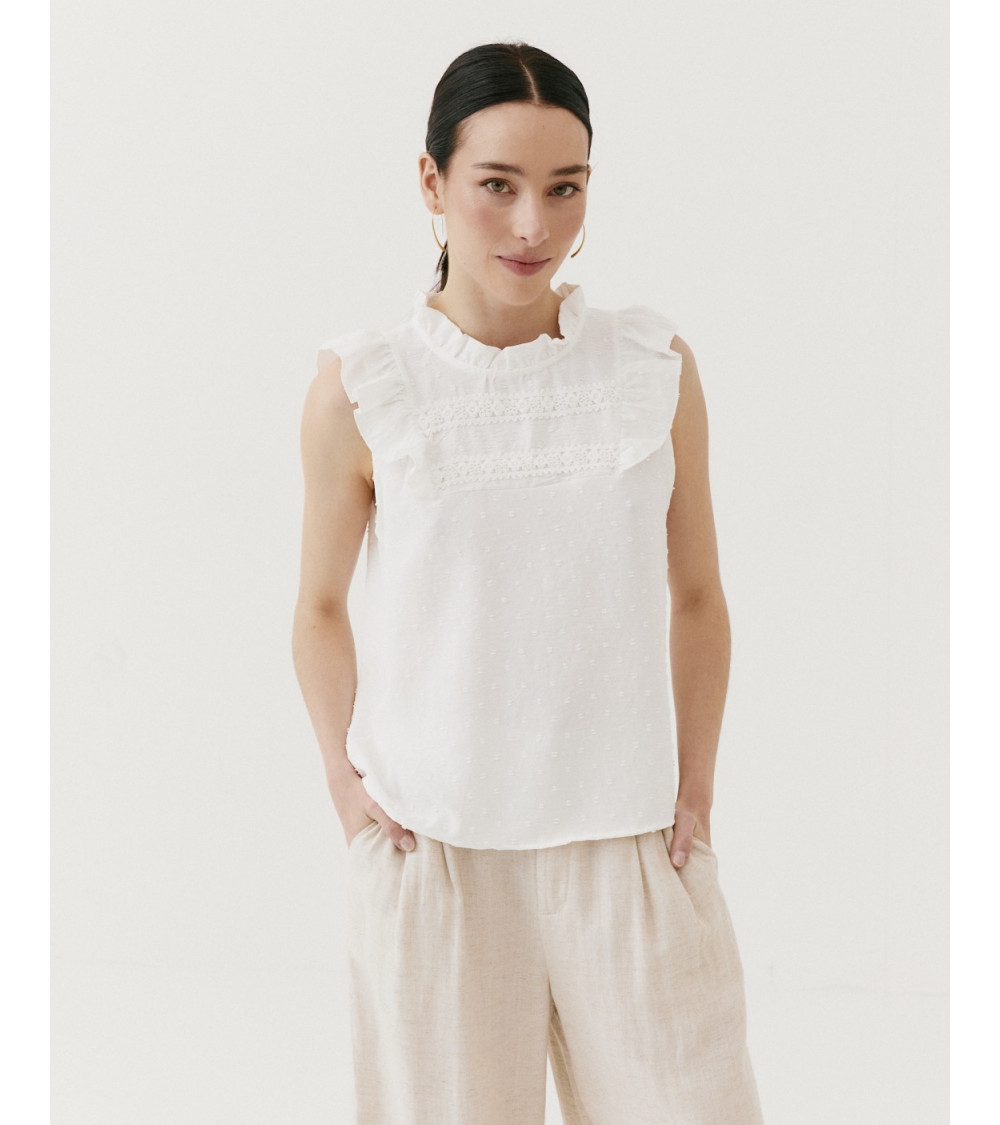 Blusas Combinadas Blusas En Tela Chantilly BLUSA COMBINADA PLUMETI