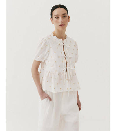 BLUSA LAZADA HILOS DORADOS