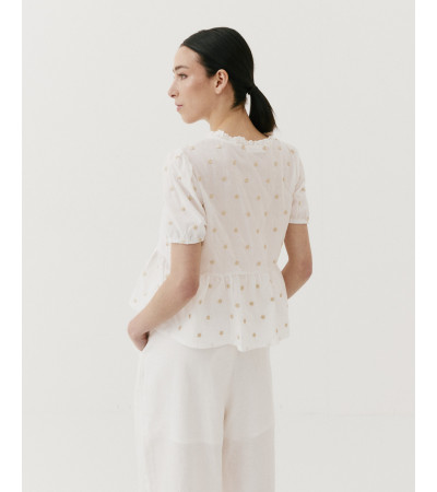 BLUSA LAZADA HILOS DORADOS