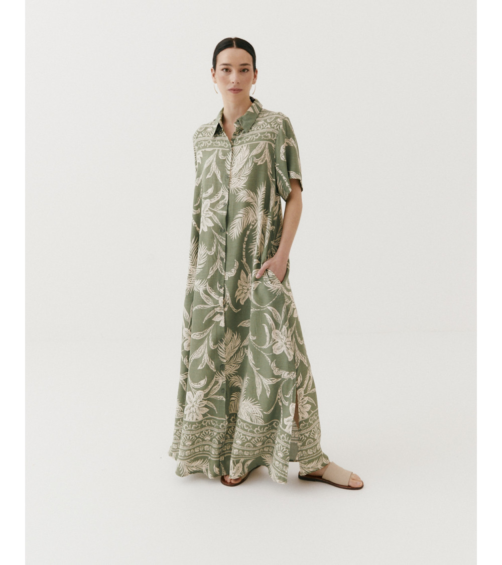 VESTIDO CAMISERO PALMERAS