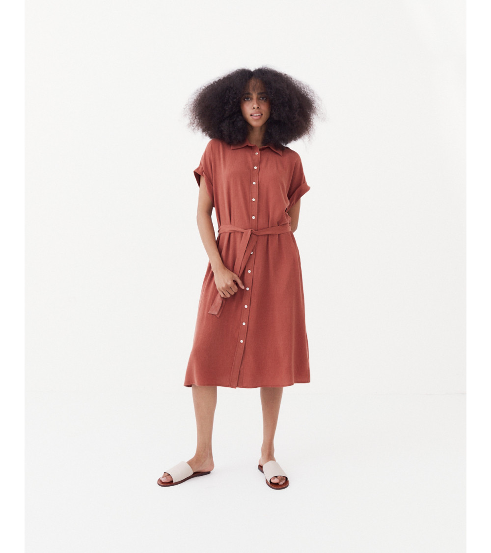 VESTIDO CAMISERO CON TENCEL
