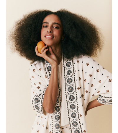 KIMONO ESTAMPADO CON LINO