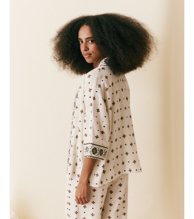 KIMONO ESTAMPADO CON LINO