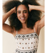 VESTIDO ESTAMPADO CON LINO