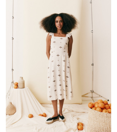 VESTIDO ÉTNICO CON LINO