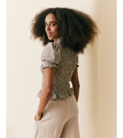 BLUSA RAYAS FRUNCES
