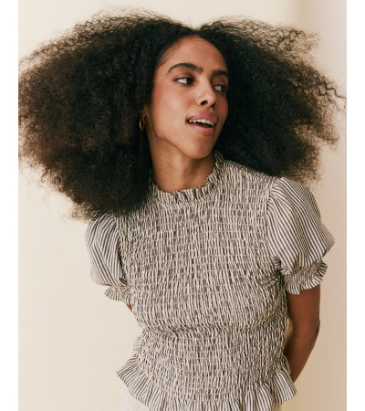 BLUSA RAYAS FRUNCES