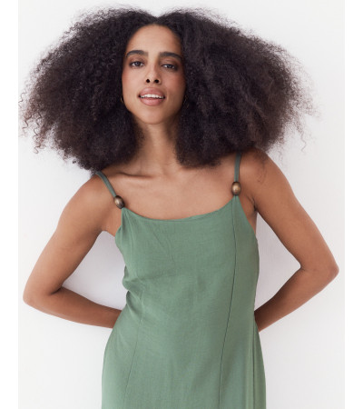 VESTIDO APLIQUE MADERA