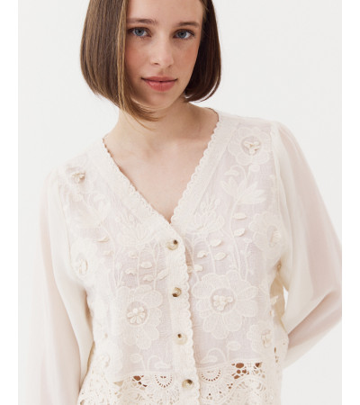 BLUSA ROMÁNTICA COMBINADA