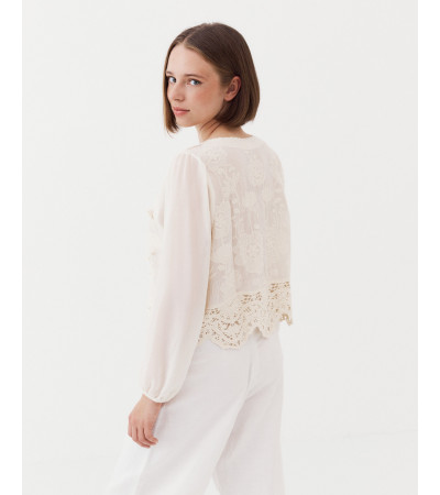 BLUSA ROMÁNTICA COMBINADA