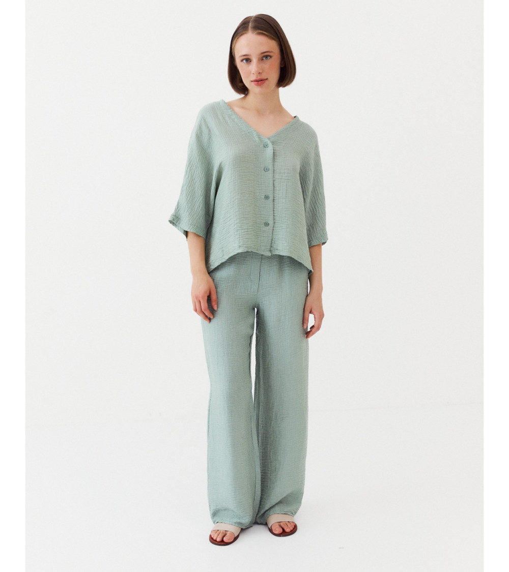 PANTALÓN TENCEL EFECTO ARRUGADO