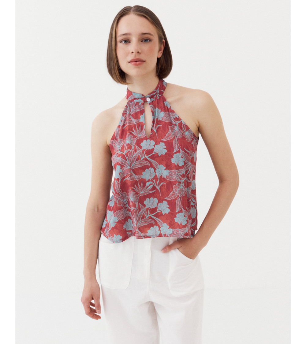 TOP HALTER FLORES