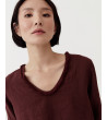 BLUSA MANGA FRANCESA CUELLO EN V DESFLECADO | MULAYA