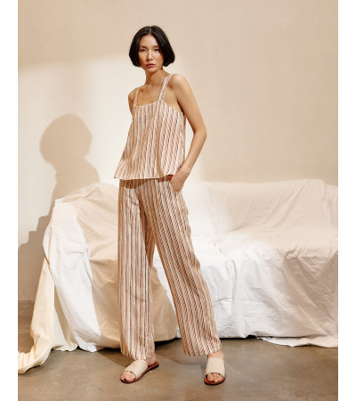 PANTALÓN FLUIDO CON ESTAMPADO DE RAYAS | MULAYA