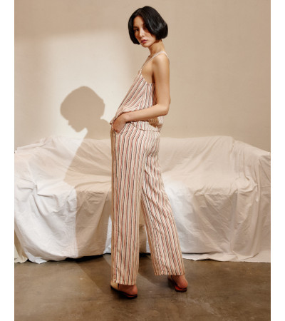 PANTALÓN FLUIDO CON ESTAMPADO DE RAYAS | MULAYA