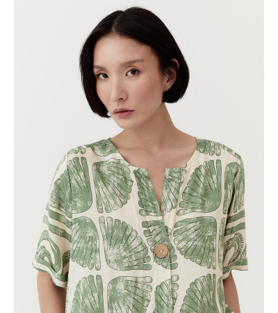 BLUSA HOLGADA MANGA CORTA CON ESTAMPADO | MULAYA