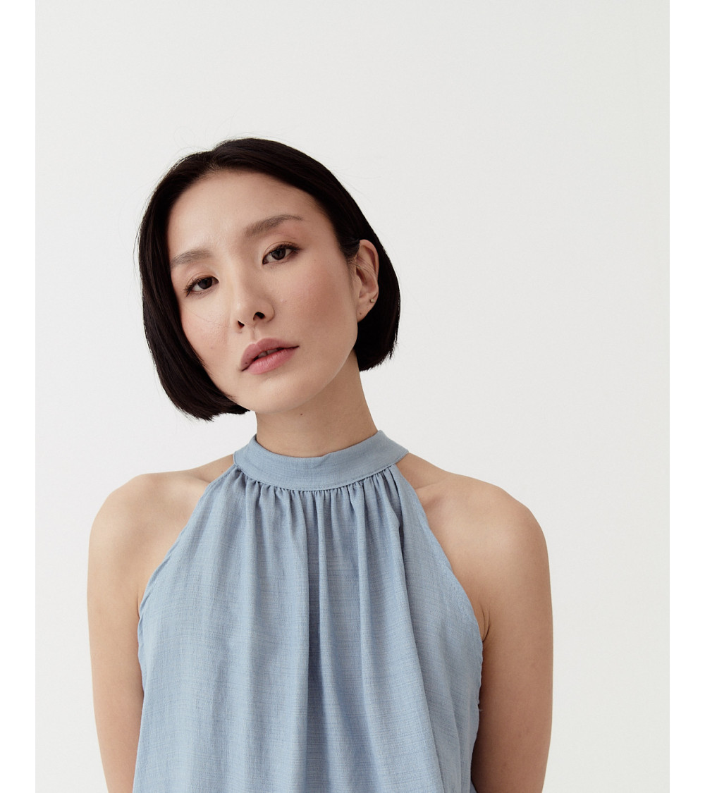 TOP MANGA SISA CUELLO HALTER CON LAZO PARA ANUDAR | MULAYA