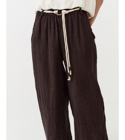 PANTALÓN ANCHO DE TIRO ALTO CON CINTURÓN | MULAYA
