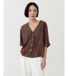 BLUSA DE LINO CON BOTONES ESTAMPADA | MULAYA