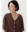 BLUSA DE LINO CON BOTONES ESTAMPADA | MULAYA