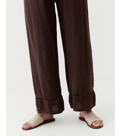 PANTALÓN ANCHO CON CINTURA ELÁSTICA Y CORDÓN | MULAYA