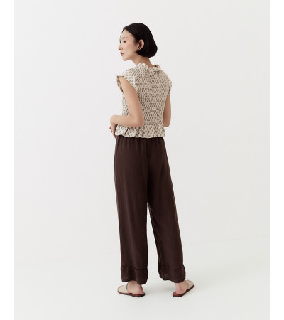 PANTALÓN ANCHO CON CINTURA ELÁSTICA Y CORDÓN | MULAYA