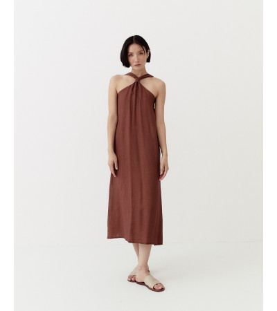 VESTIDO LARGO HALTER FLUIDO | MULAYA