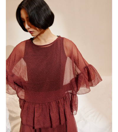 AMMÈ BLUSA MANGA CORTA, CUELLO REDONDO, ESTILO FLUIDA | MULAYA