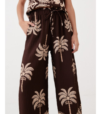 PANTALÓN PALAZZO ESTAMPADO PALMERAS