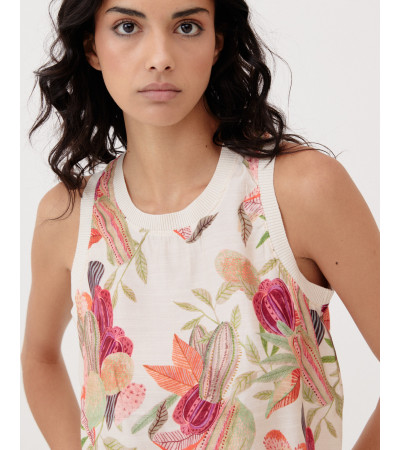 TOP CUELLO REDONDO ESTAMPADO | MULAYA