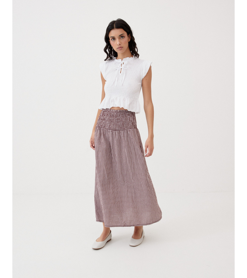 FALDA MIDI ESTAMPADA CINTURA ELÁSTICA | MULAYA