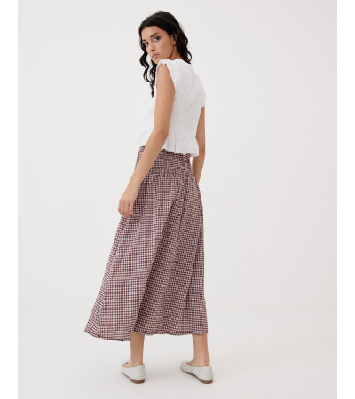 FALDA MIDI ESTAMPADA CINTURA ELÁSTICA | MULAYA