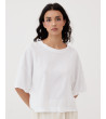 CAMISETA CUELLO REDONDO DESFLECADO | MULAYA