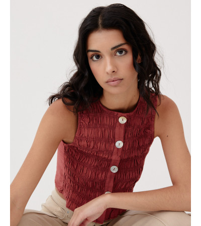 CROP TOP PLISADO BOTONES |MULAYA