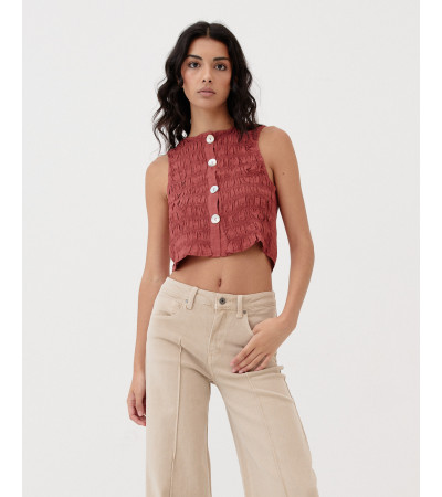 CROP TOP PLISADO BOTONES |MULAYA